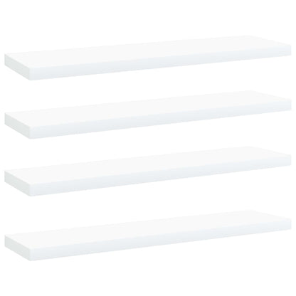 Wandschappen 0X10X1,5 Cm Bewerkt Hout Wit 4 40 x 10 x 1.5 cm