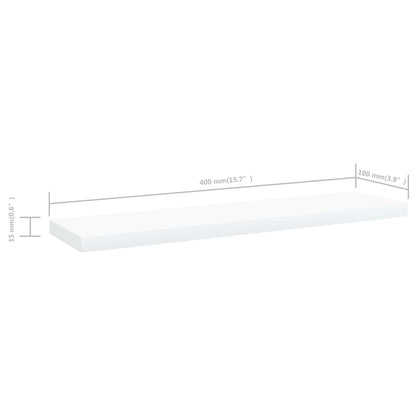 Wandschappen 0X10X1,5 Cm Bewerkt Hout Wit 4 40 x 10 x 1.5 cm