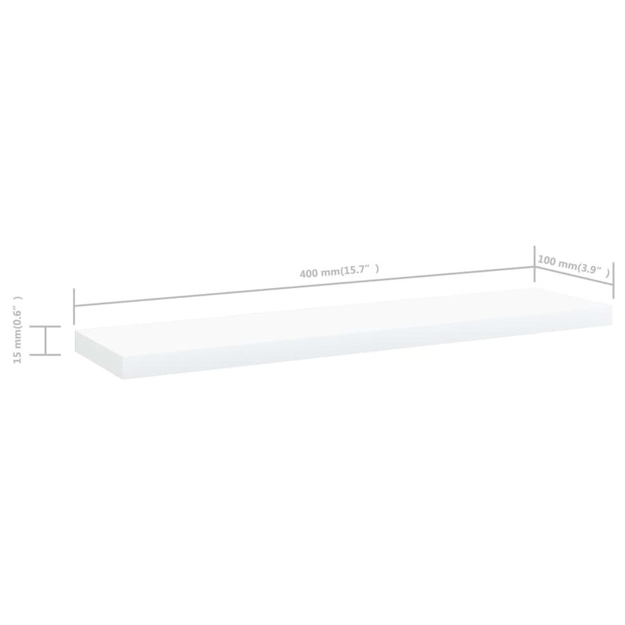 Wandschappen 0X10X1,5 Cm Bewerkt Hout Wit 4 40 x 10 x 1.5 cm