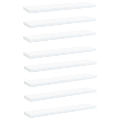 Wandschappen 8 st 40x10x1,5 cm bewerkt hout wit