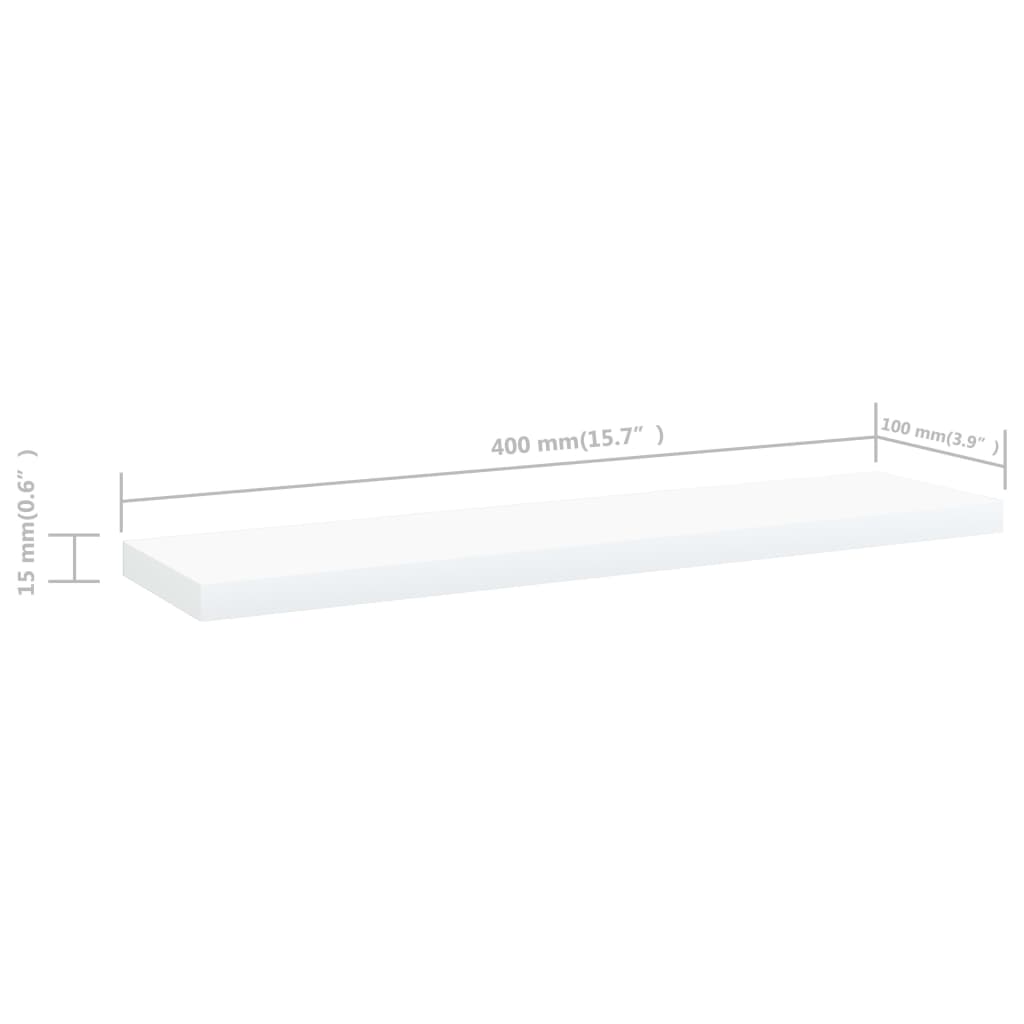 Wandschappen 8 st 40x10x1,5 cm bewerkt hout wit