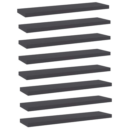 Wandschappen 8 st 40x10x1,5 cm spaanplaat grijs