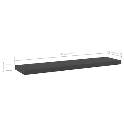 Wandschappen 8 st 40x10x1,5 cm spaanplaat grijs
