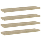 Wandschappen 4 st 40x10x1,5 cm spaanplaat sonoma eiken