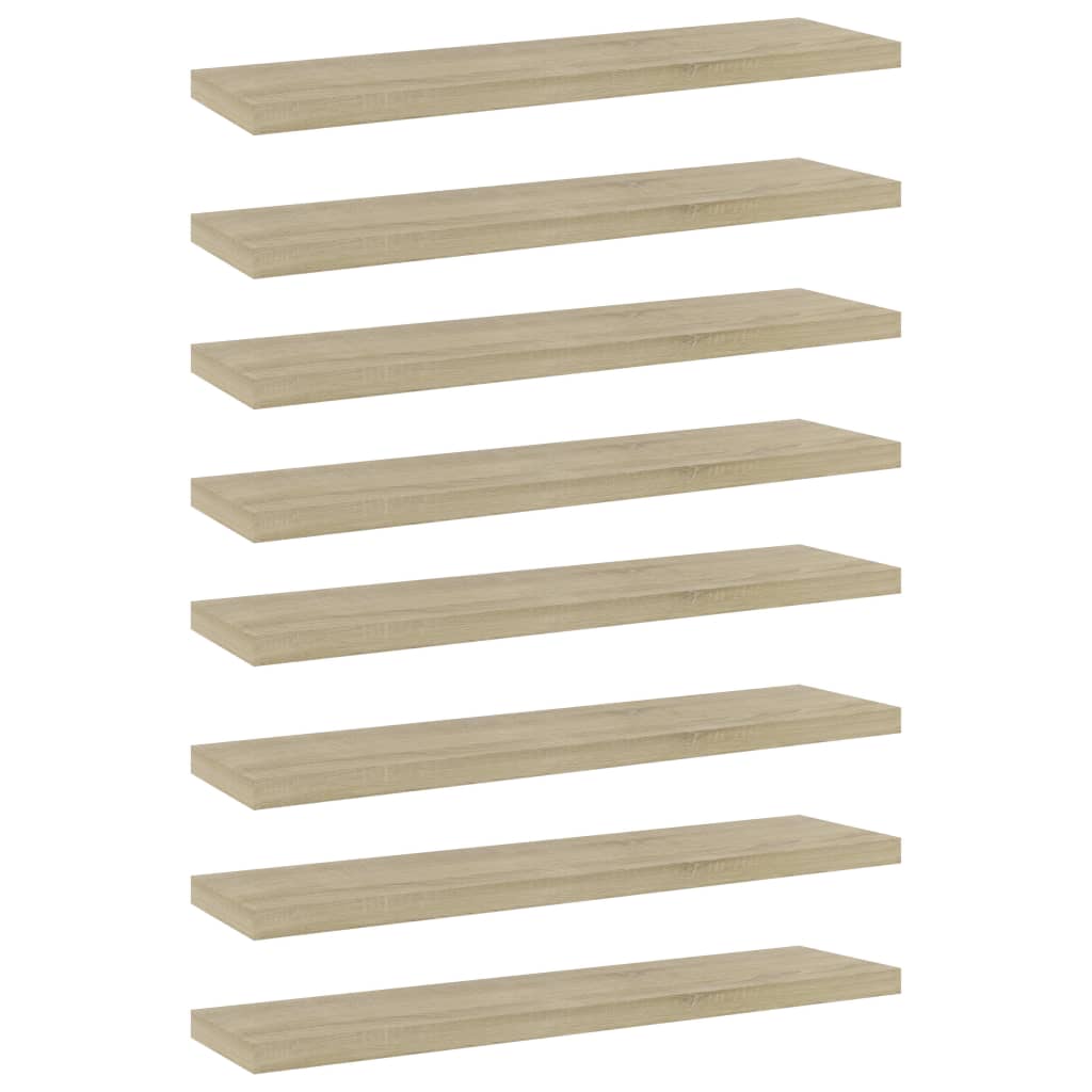 Wandschappen 8 st 40x10x1,5 cm spaanplaat sonoma eikenkleurig