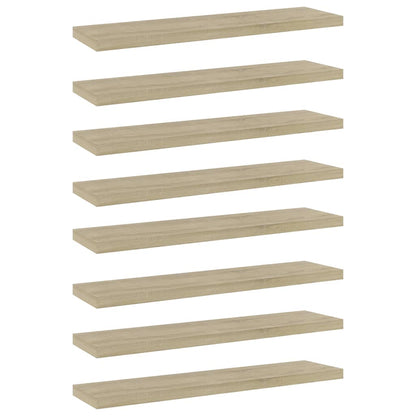 Wandschappen 8 st 40x10x1,5 cm spaanplaat sonoma eikenkleurig