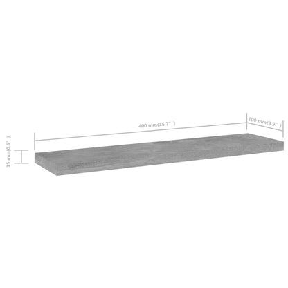 Wandschappen 0X10X1,5 Cm Spaanplaat Betongrijs 4 40 x 10 x 1.5 cm