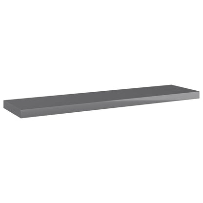 Wandschappen 4 st 40x10x1,5 cm spaanplaat hoogglans grijs