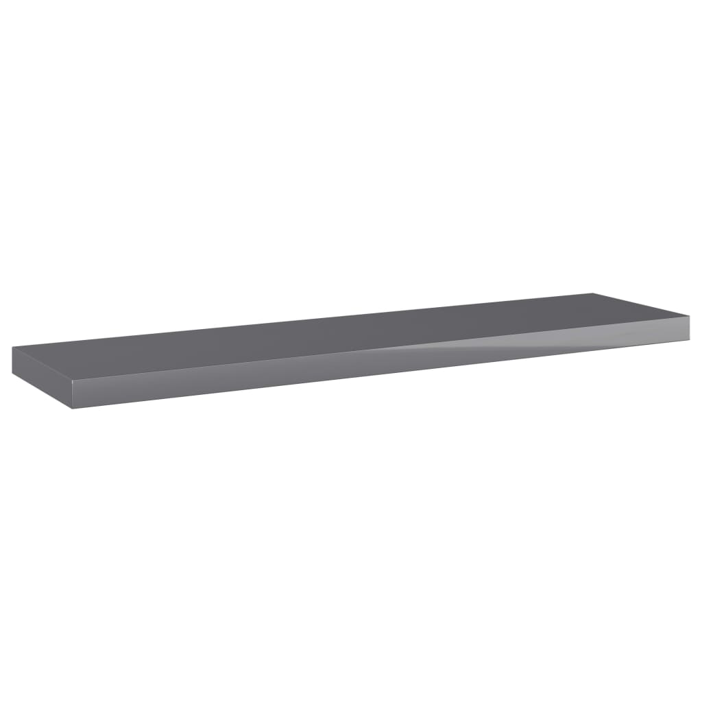 Wandschappen 8 st 40x10x1,5 cm spaanplaat hoogglans grijs