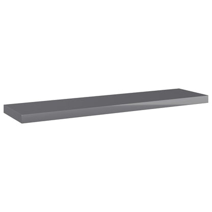 Wandschappen 8 st 40x10x1,5 cm spaanplaat hoogglans grijs