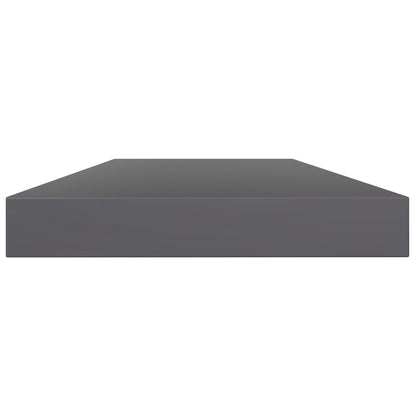 Wandschappen 8 st 40x10x1,5 cm spaanplaat hoogglans grijs
