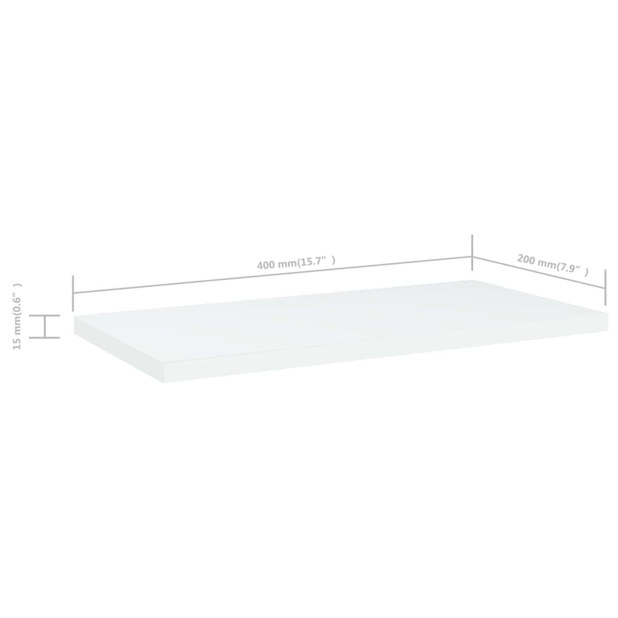 Wandschappen 0X20X1,5 Cm Spaanplaat Wit 4 40 x 20 x 1.5 cm