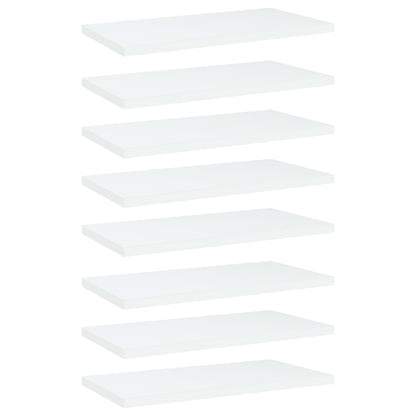 Wandschappen 8 st 40x20x1,5 cm bewerkt hout wit