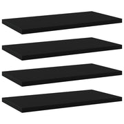 Wandschappen 4 stuks 40x20x1,5 cm bewerkt hout zwart