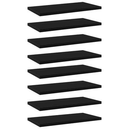 Wandschappen 8 st 40x20x1,5 cm spaanplaat zwart