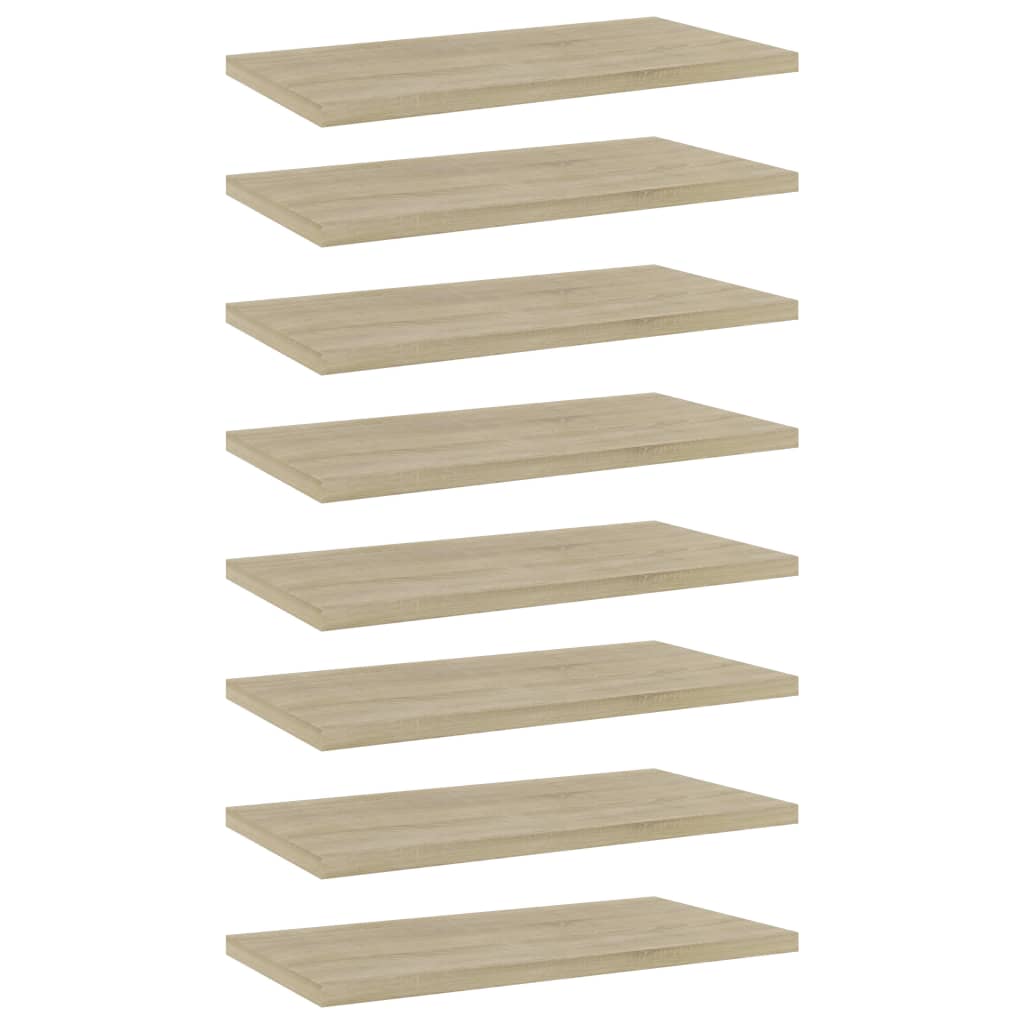 Wandschappen 8 st 40x20x1,5 cm spaanplaat sonoma eikenkleurig
