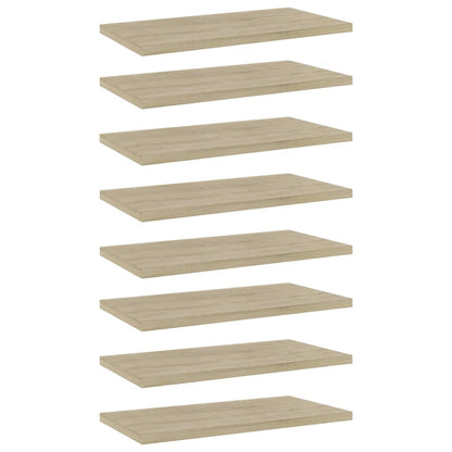 Wandschappen 8 st 40x20x1,5 cm spaanplaat sonoma eikenkleurig