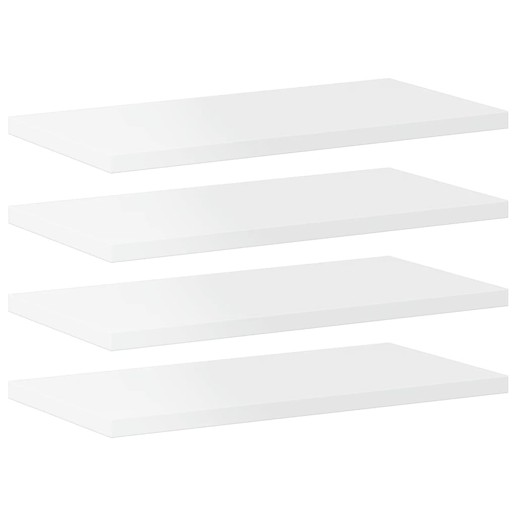 Wandschappen 4 st 40x20x1,5 cm bewerkt hout hoogglans wit