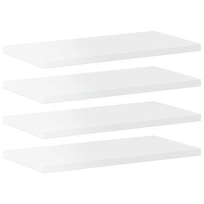 Wandschappen 4 st 40x20x1,5 cm bewerkt hout hoogglans wit