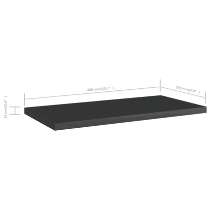 Wandschappen 8 st 40x20x1,5 cm spaanplaat hoogglans zwart