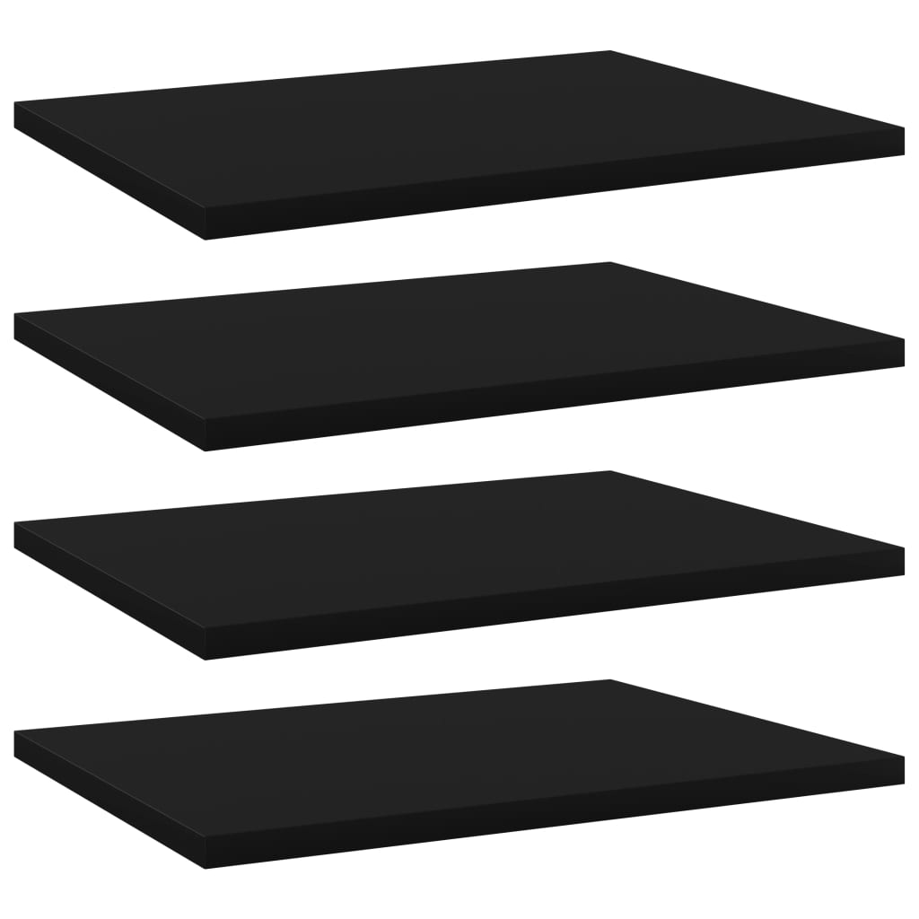 Wandschappen 4 st 40x30x1,5 cm bewerkt hout zwart
