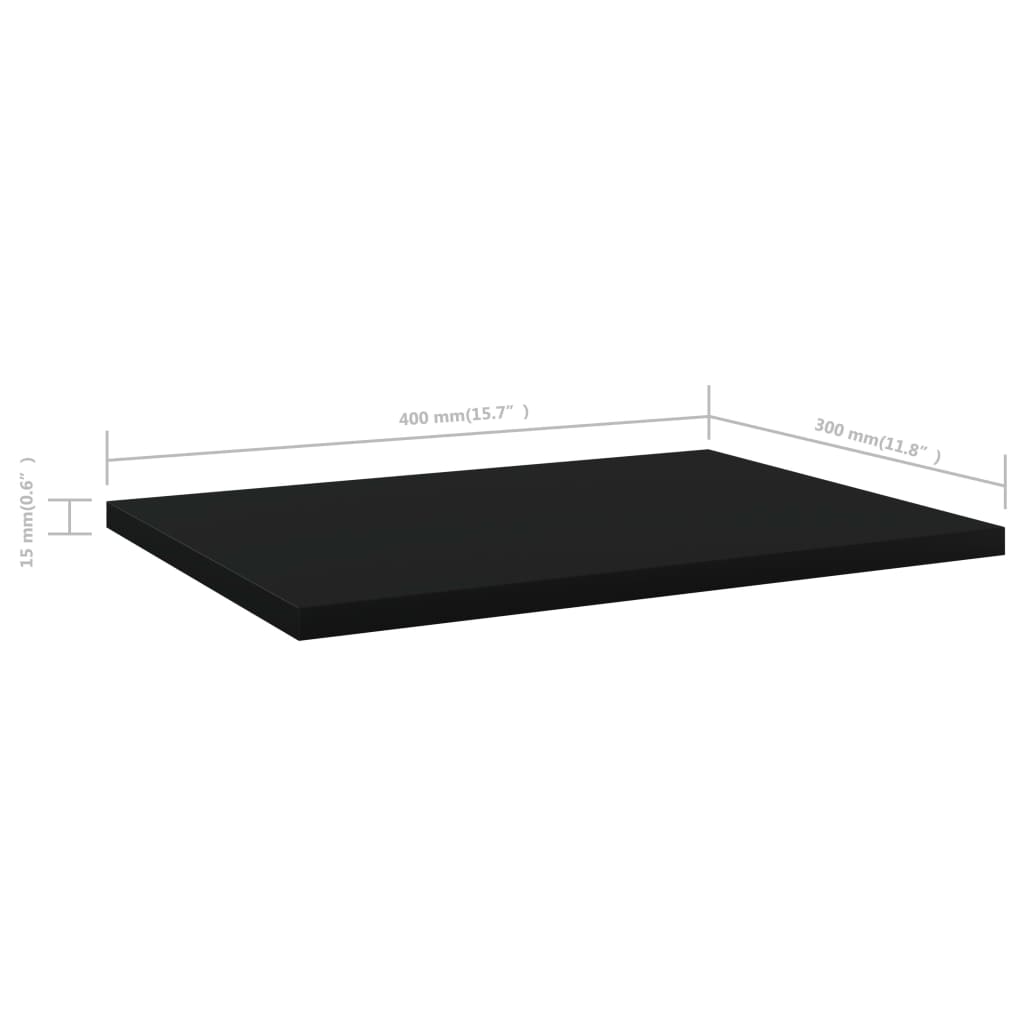 Wandschappen 4 st 40x30x1,5 cm bewerkt hout zwart
