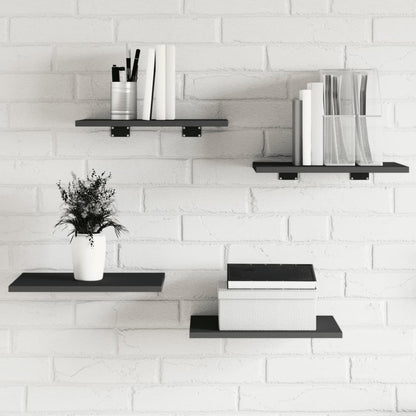 Wandschappen 4 st 40x30x1,5 cm spaanplaat grijs