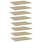Wandschap 40x30x1,5 cm spaanplaat sonoma eiken (8 stuks)