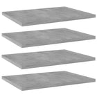 Wandschappen 4 st 40x30x1,5 cm spaanplaat betongrijs