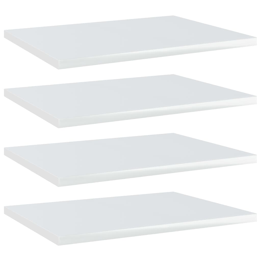 Wandschappen 4 st 40x30x1,5 cm bewerkt hout hoogglans wit