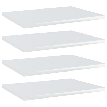 Wandschappen 4 st 40x30x1,5 cm bewerkt hout hoogglans wit