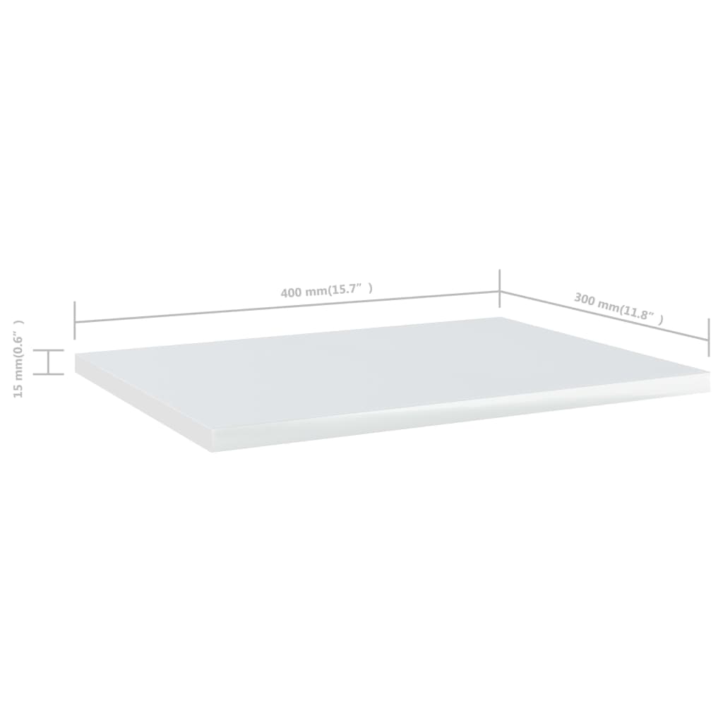 Wandschappen 4 st 40x30x1,5 cm bewerkt hout hoogglans wit