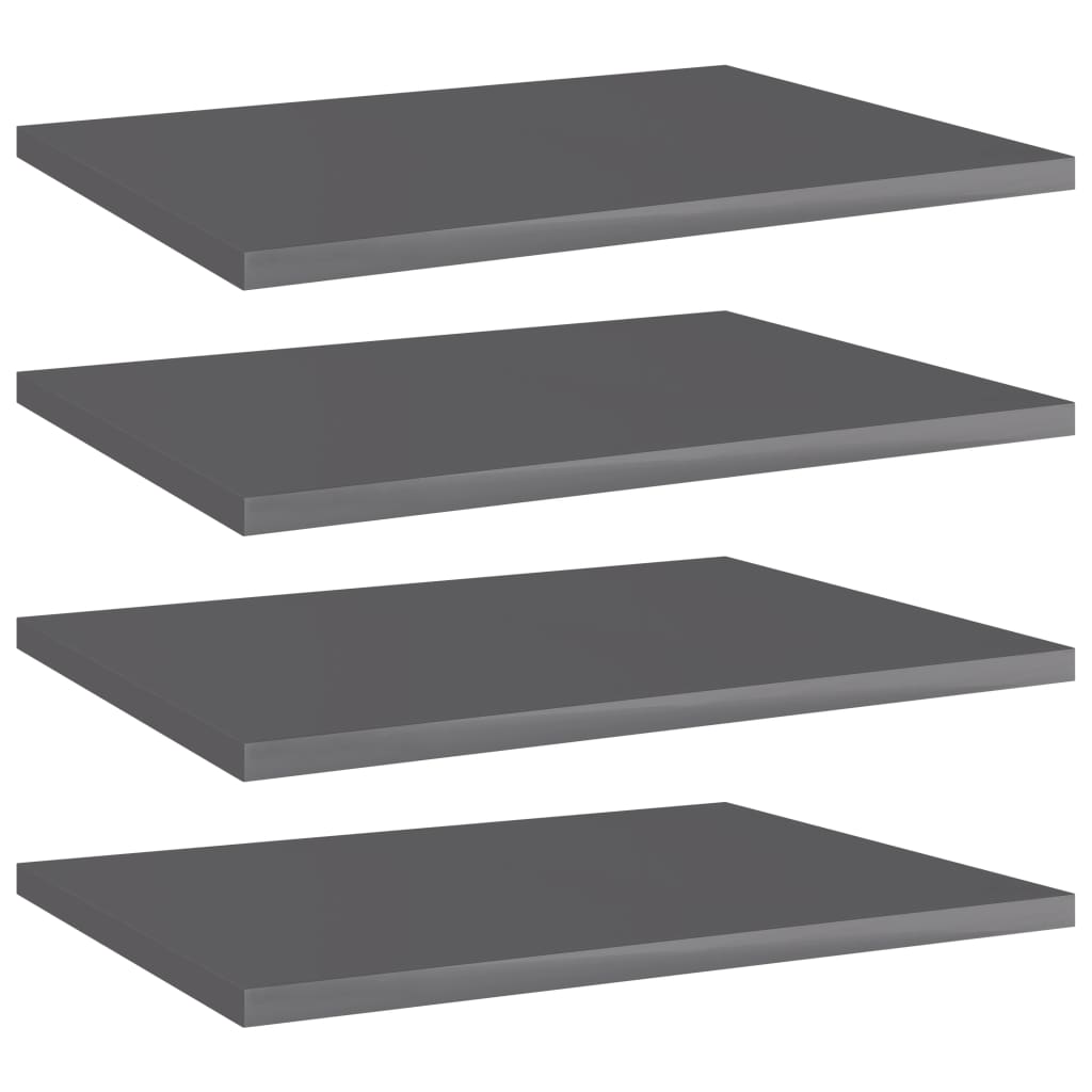 Wandschappen 4 St 40X30X1,5 Cm Spaanplaat Hoogglans Grijs Hoogglans Grijs 4