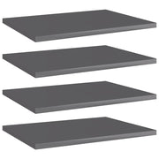 Wandschappen 4 st 40x30x1,5 cm spaanplaat hoogglans grijs