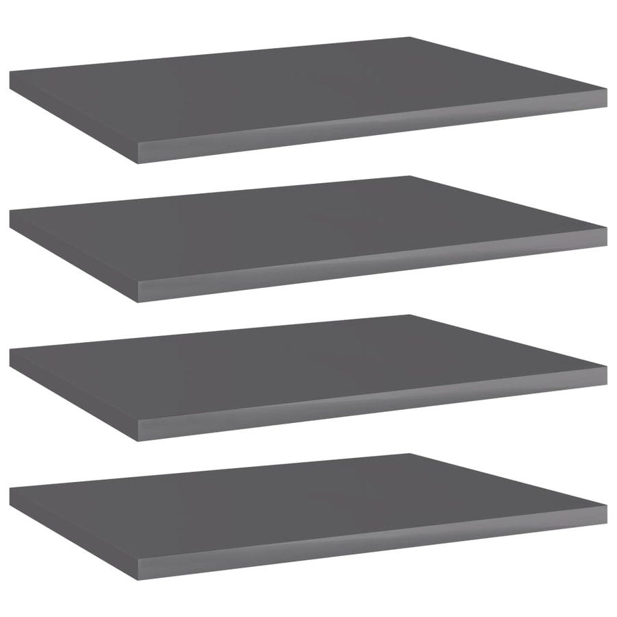 Wandschappen 4 St 40X30X1,5 Cm Spaanplaat Hoogglans Grijs Hoogglans Grijs 4