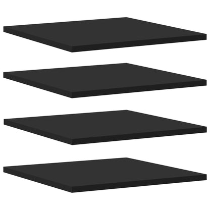 Wandschappen 4 st 40x40x1,5 cm spaanplaat zwart