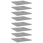 Wandschappen 8 stuks 40x40x1.5 cm betongrijs bewerkt hout
