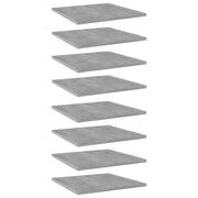 Wandschappen 8 stuks 40x40x1.5 cm betongrijs bewerkt hout