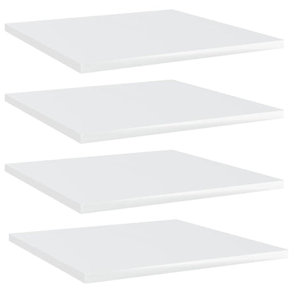 Wandschappen 4 st 40x40x1,5 cm bewerkt hout hoogglans wit
