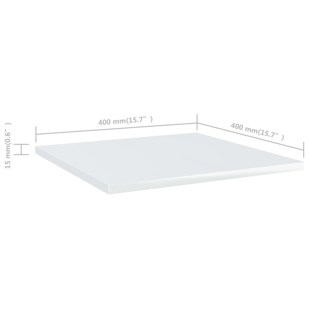 Wandschappen 4 st 40x40x1,5 cm bewerkt hout hoogglans wit