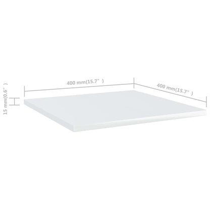 Wandschappen 4 st 40x40x1,5 cm bewerkt hout hoogglans wit