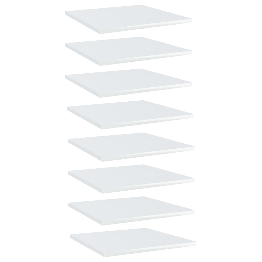 Wandschappen 8 st 40x40x1,5 cm bewerkt hout hoogglans wit