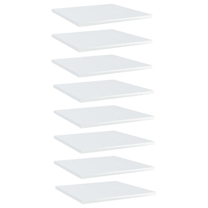 Wandschappen 8 st 40x40x1,5 cm bewerkt hout hoogglans wit