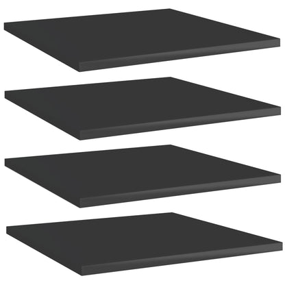 Wandschappen 4 st 40x40x1,5 cm spaanplaat hoogglans zwart