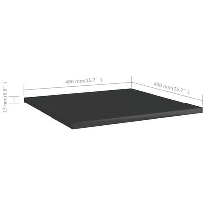 Wandschappen 4 st 40x40x1,5 cm spaanplaat hoogglans zwart