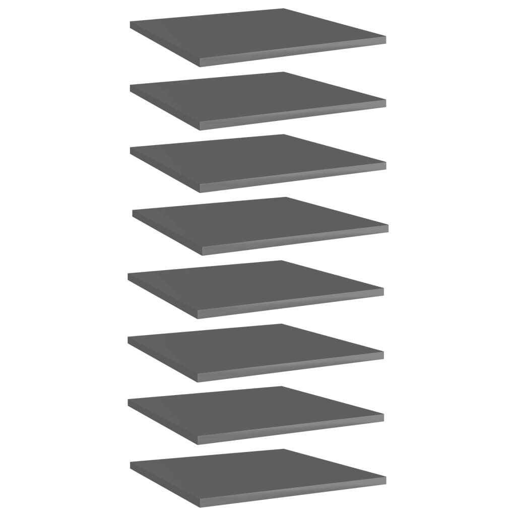 Wandschappen 40X40X1,5 Cm Spaanplaat Hoogglans Grijs 8 40 x 40 x 1.5 cm