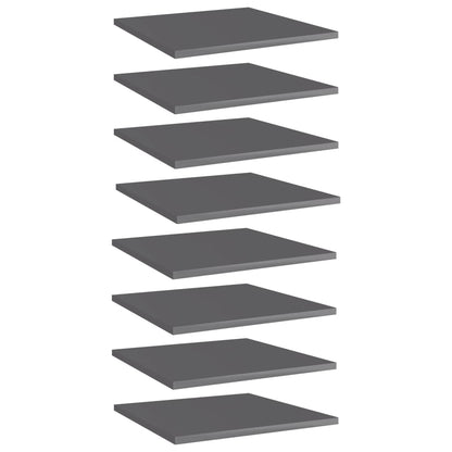 Wandschappen 40X40X1,5 Cm Spaanplaat Hoogglans Grijs 8 40 x 40 x 1.5 cm