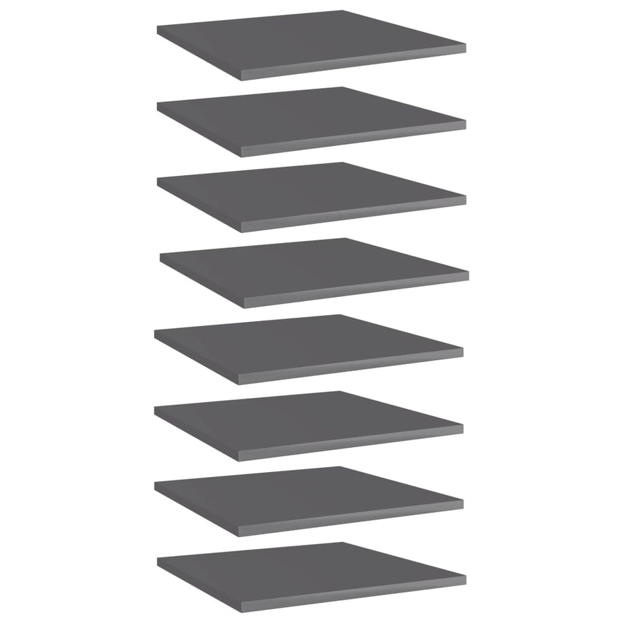 Wandschappen 40X40X1,5 Cm Spaanplaat Hoogglans Grijs 8 40 x 40 x 1.5 cm