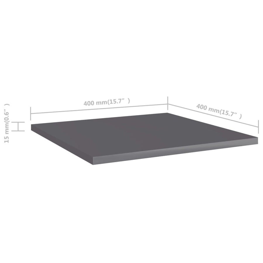 Wandschappen 40X40X1,5 Cm Spaanplaat Hoogglans Grijs 8 40 x 40 x 1.5 cm
