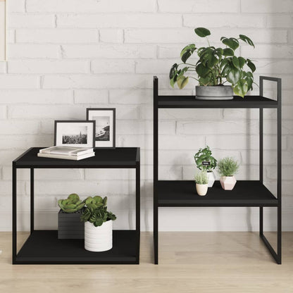 Wandschappen 4 st 40x50x1,5 cm bewerkt hout zwart